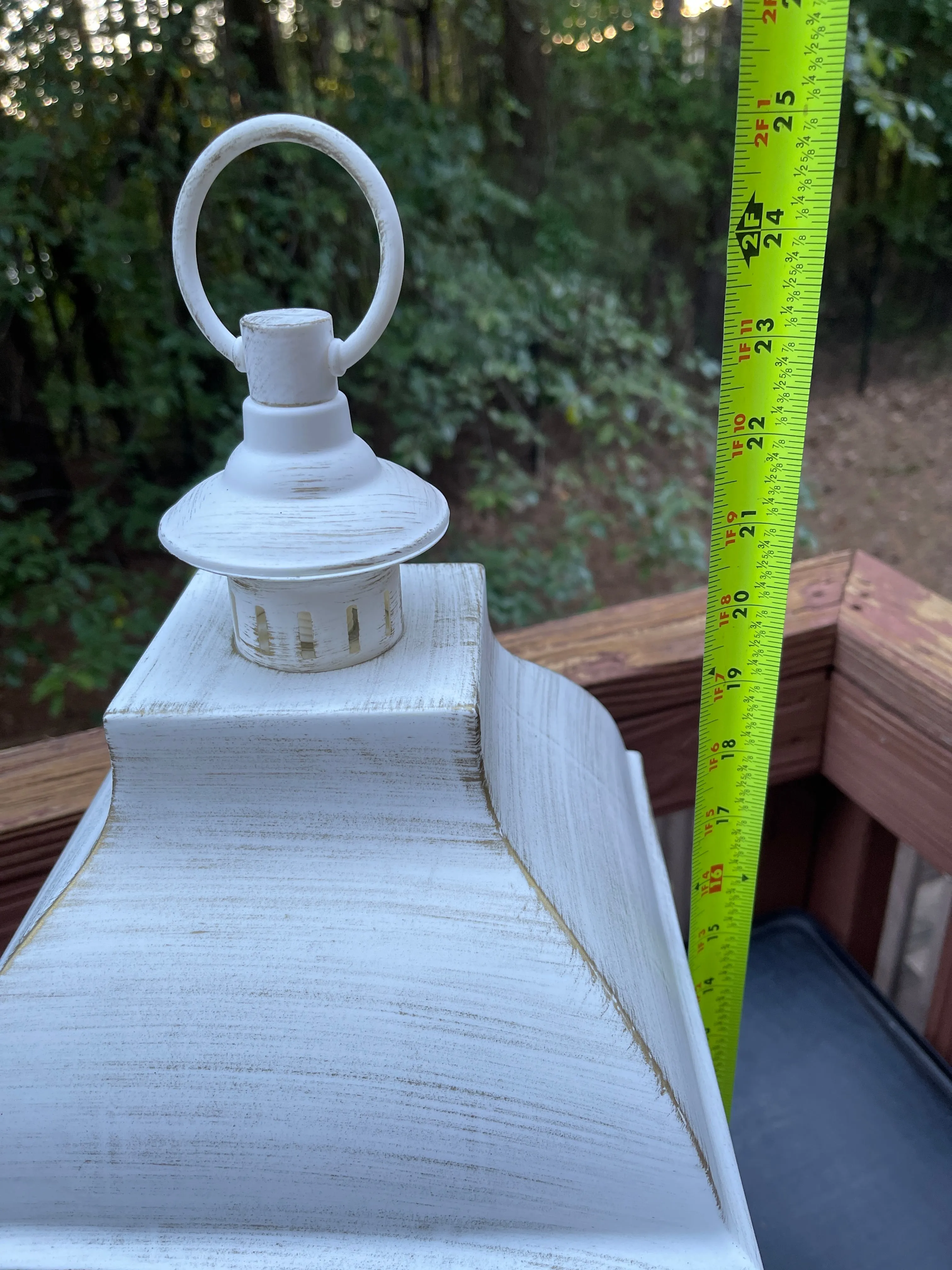 UNITY CANDLE RENTAL LARGE XL WHITE WOOD GLASS LANTERN