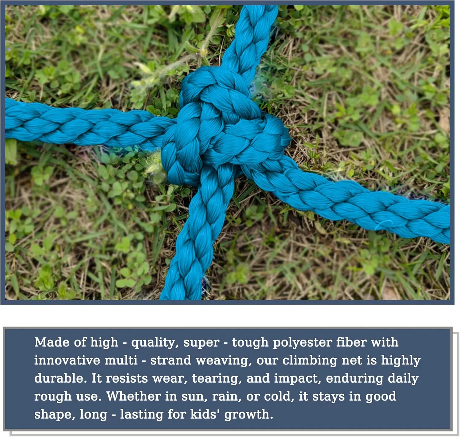 Upgraded Kids' Polyester Climbing Net, 8 Sizes, Heavy-Duty & Exquisite, Ideal for Indoor/Outdoor Playscapes - Treehouse, Gym, Balcony - Enhanced Safety (Sky Blue, 4ft x 8ft)