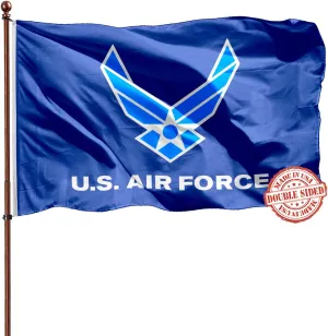 US Air Force Wings 2x3 Outdoor Flag Double Sided- Heavy Duty 3 Ply 210D- United State Air Force Flag- With Canvas Header & 2 Brass Grommets