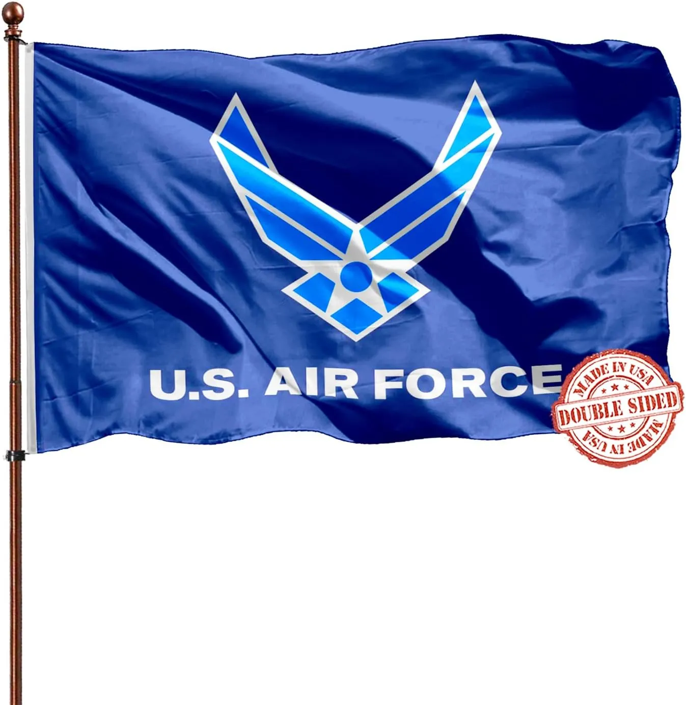 US Air Force Wings 2x3 Outdoor Flag Double Sided- Heavy Duty 3 Ply 210D- United State Air Force Flag- With Canvas Header & 2 Brass Grommets