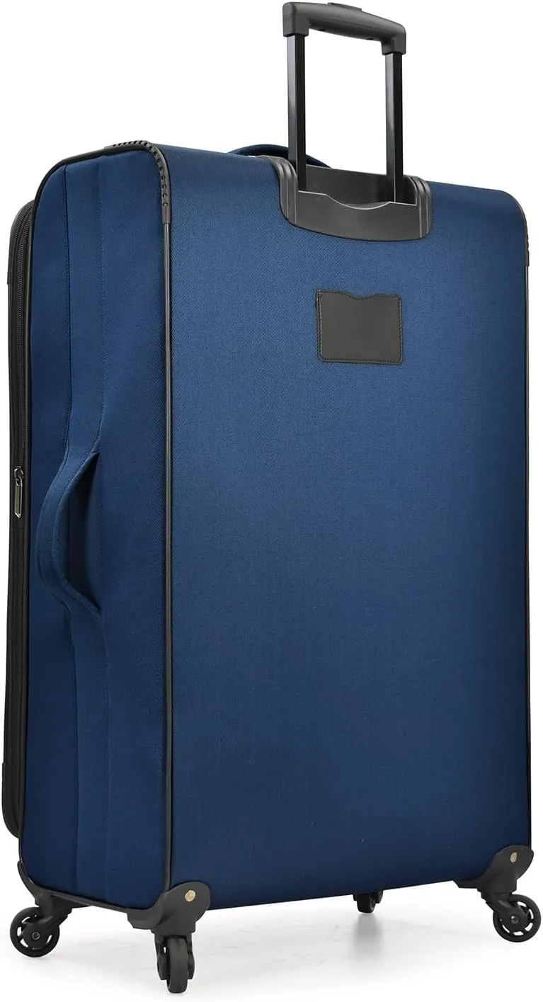 U.S. Traveler Aviron Bay Expandable Softside Luggage with Spinner Wheels, Navy, 30-Inch