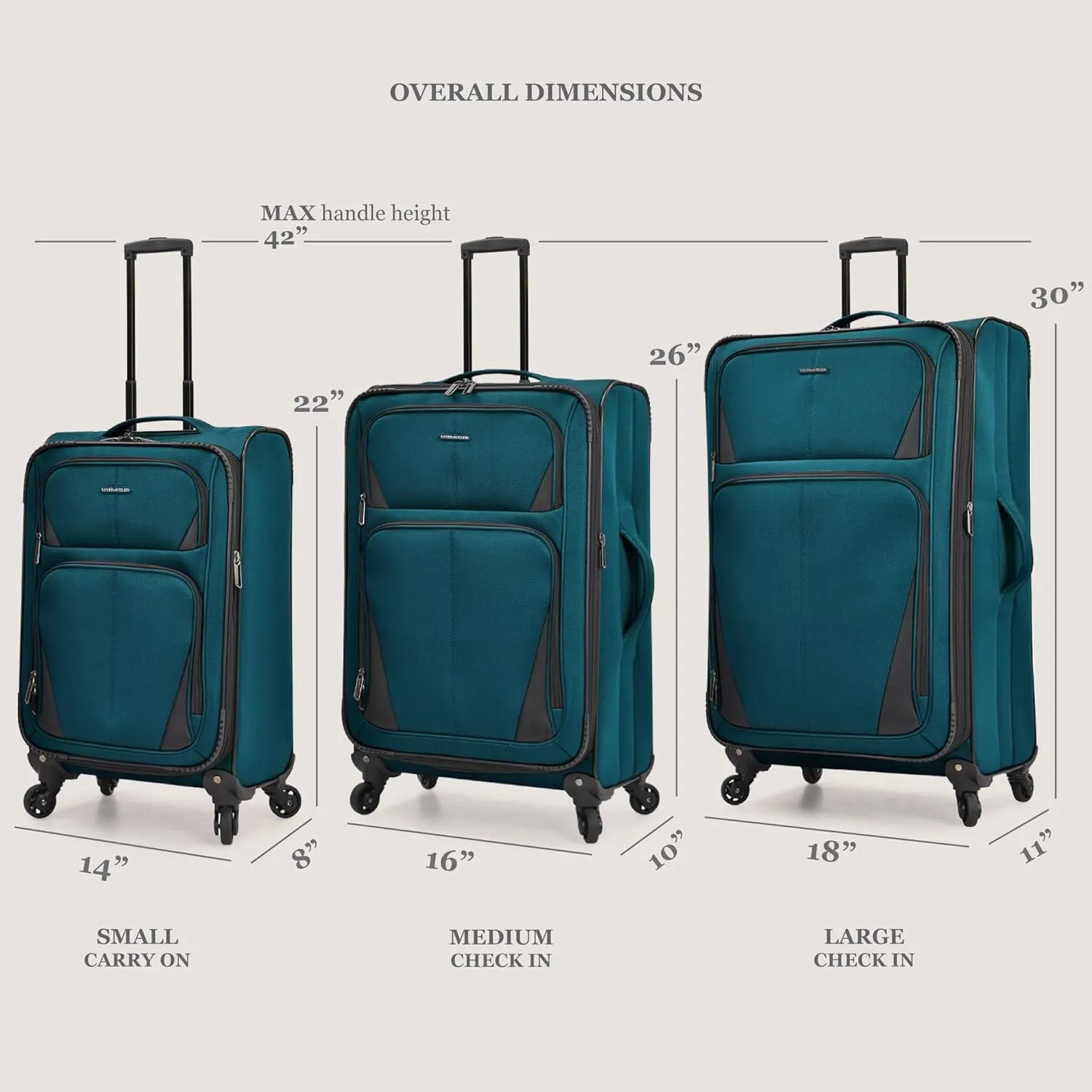 U.S. Traveler Aviron Bay Expandable Softside Luggage with Spinner Wheels, Navy, 30-Inch