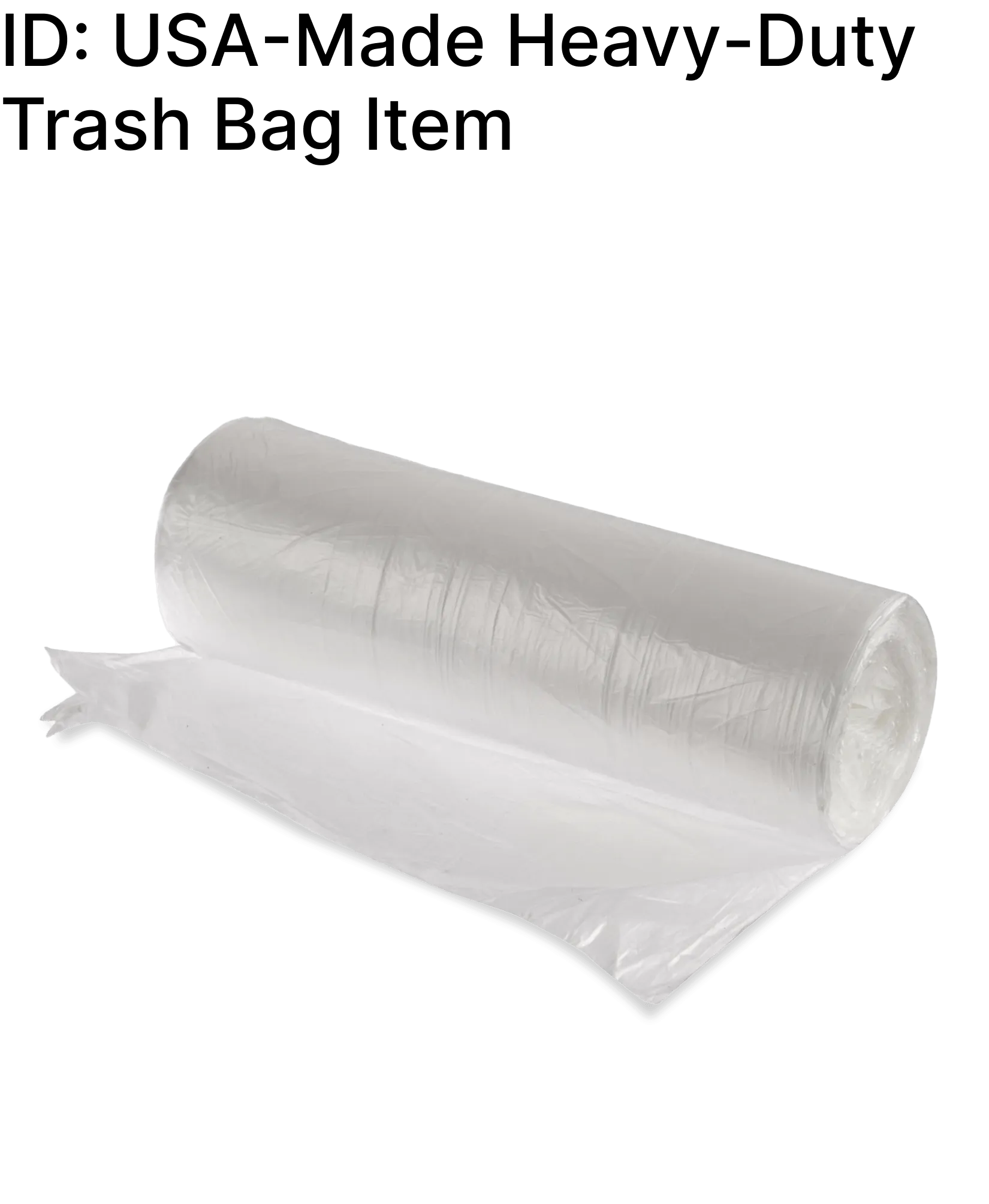 USA-Made Heavy-Duty Trash Bag: Cordless & Durable for Industrial Strength
