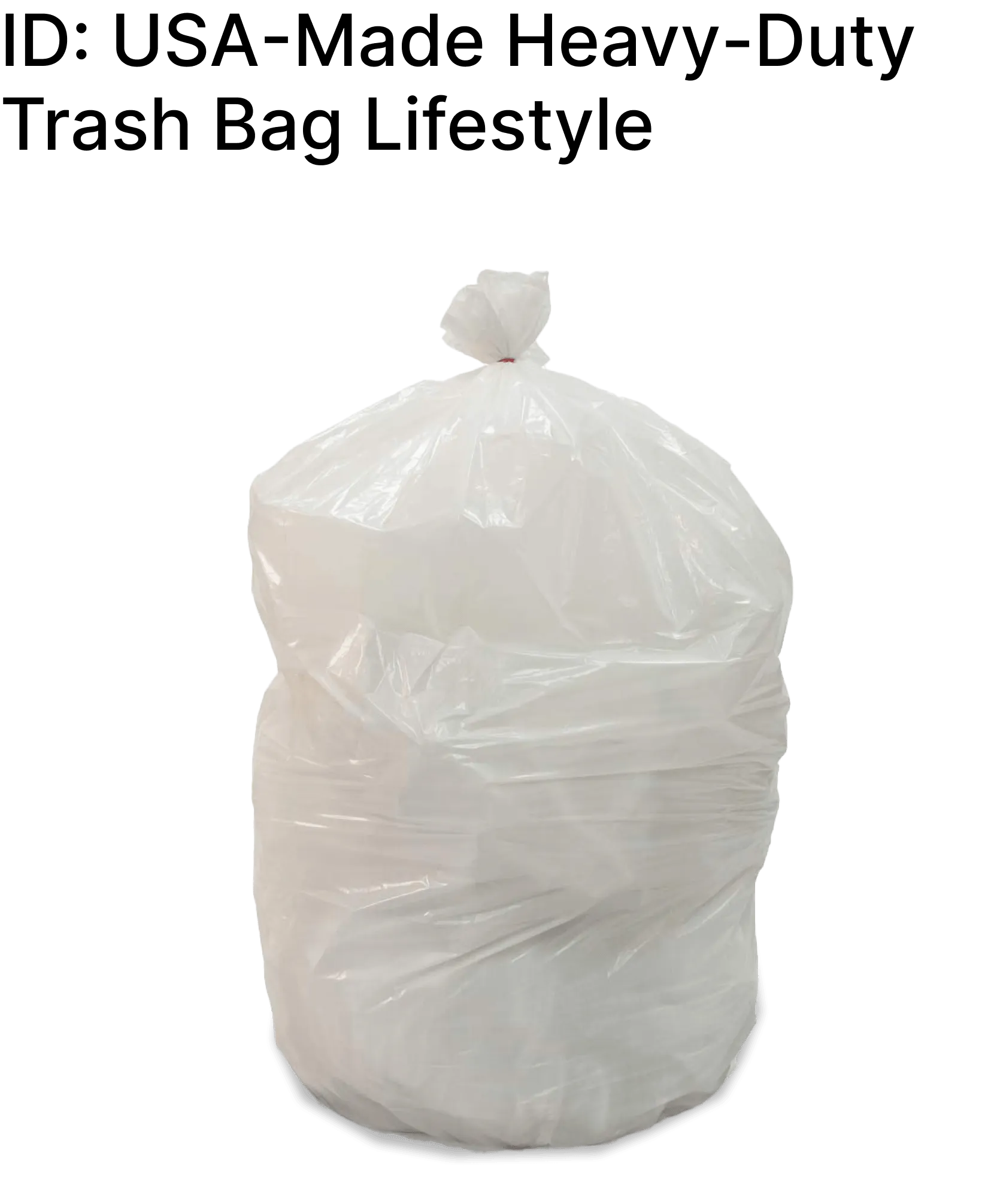 USA-Made Heavy-Duty Trash Bag: Cordless & Durable for Industrial Strength