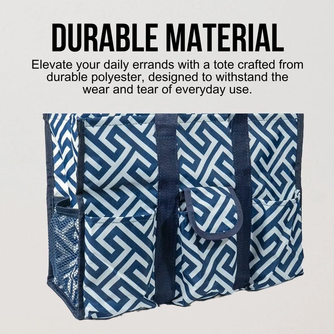 Utility Tote Bag with Zipper Top - Large Multipurpose Tote Organizer Bag