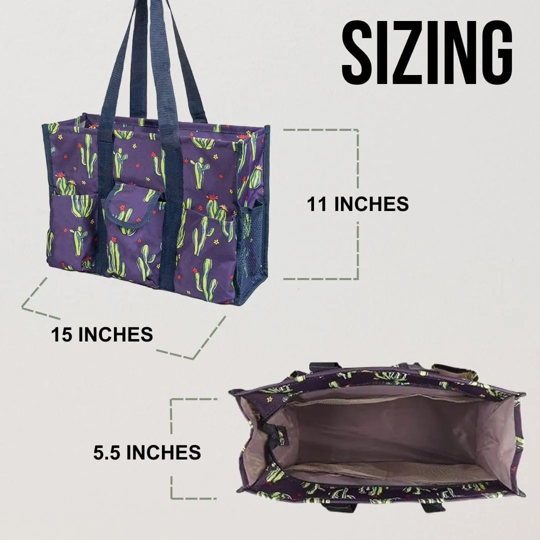 Utility Tote Bag with Zipper Top - Large Multipurpose Tote Organizer Bag