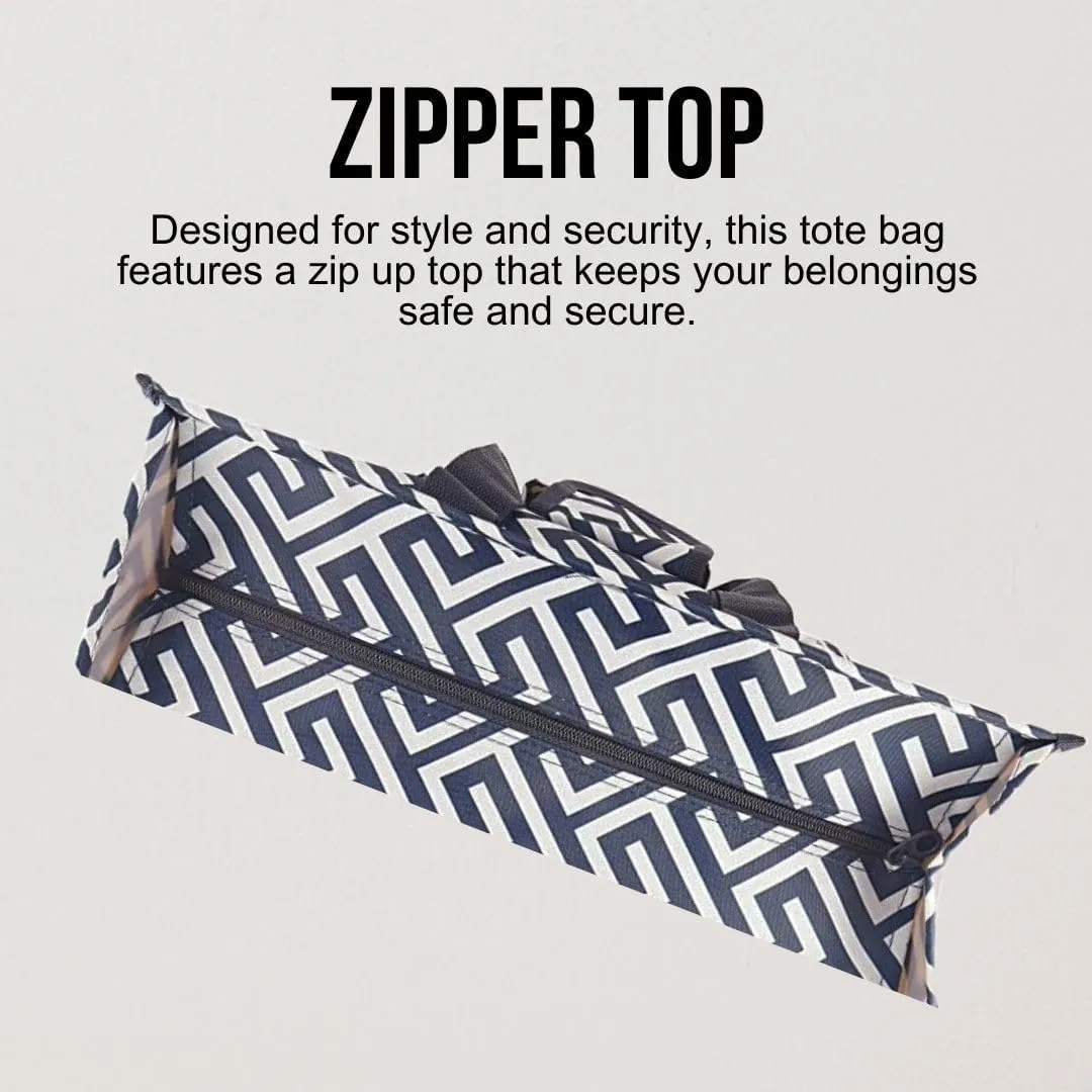 Utility Tote Bag with Zipper Top - Large Multipurpose Tote Organizer Bag