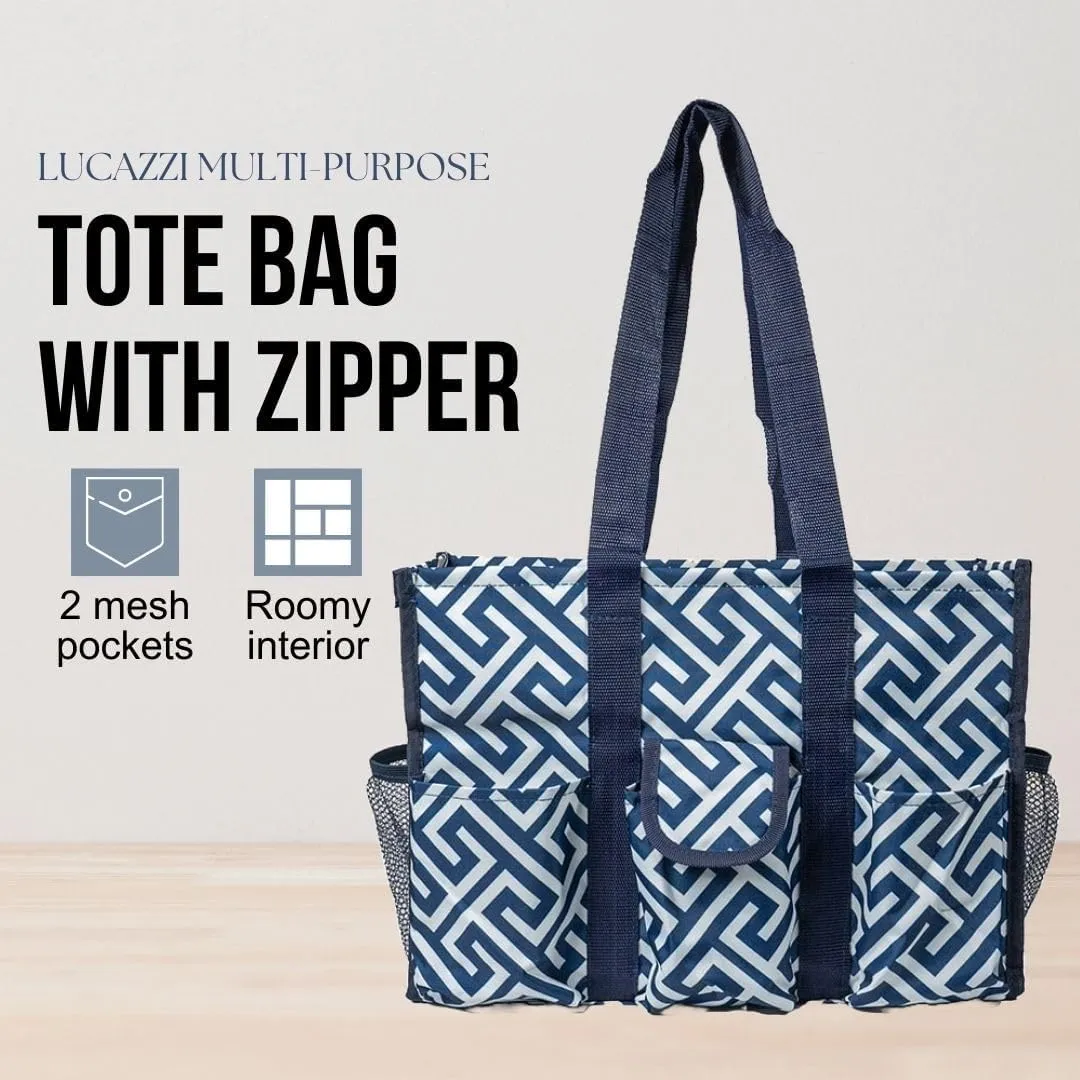 Utility Tote Bag with Zipper Top - Large Multipurpose Tote Organizer Bag