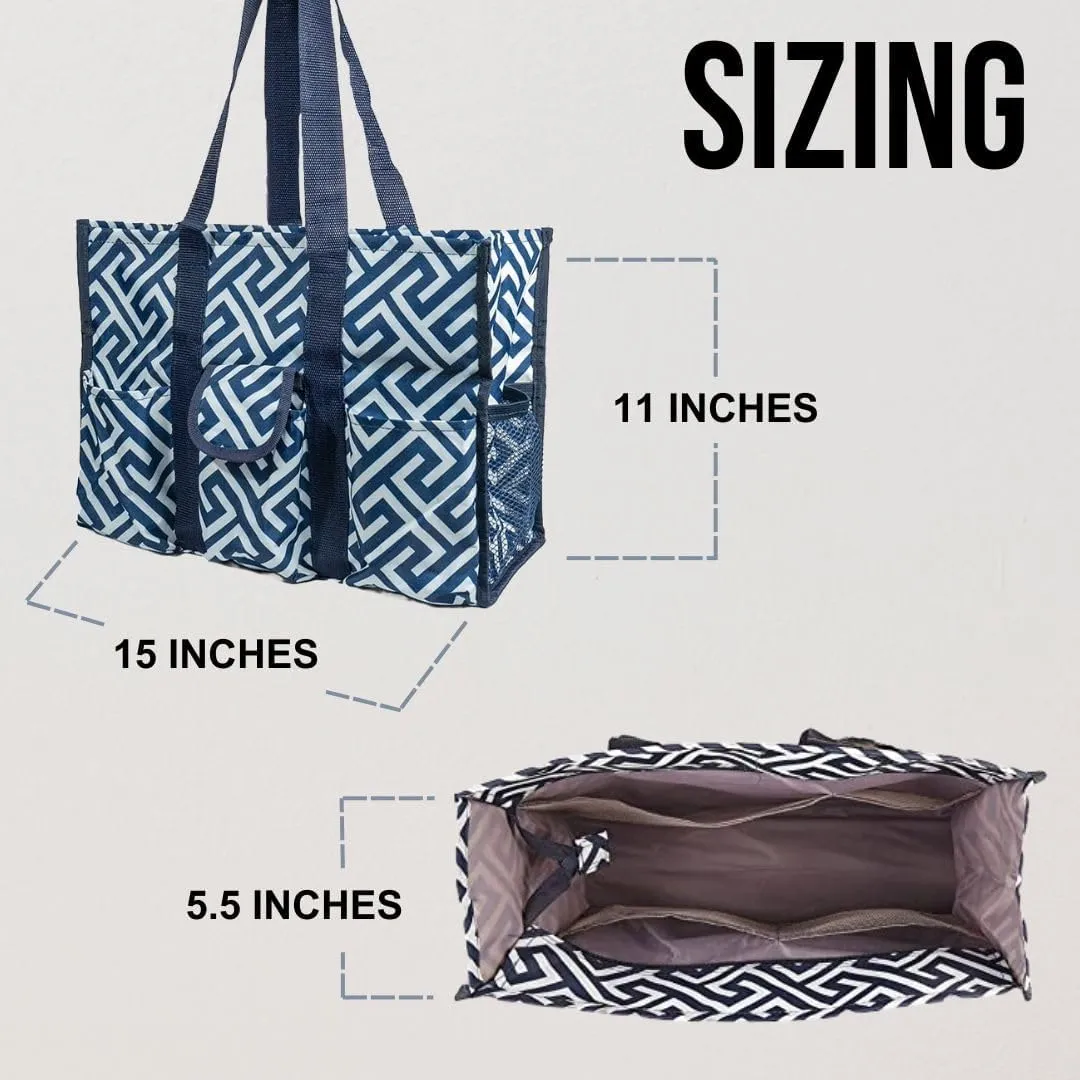 Utility Tote Bag with Zipper Top - Large Multipurpose Tote Organizer Bag