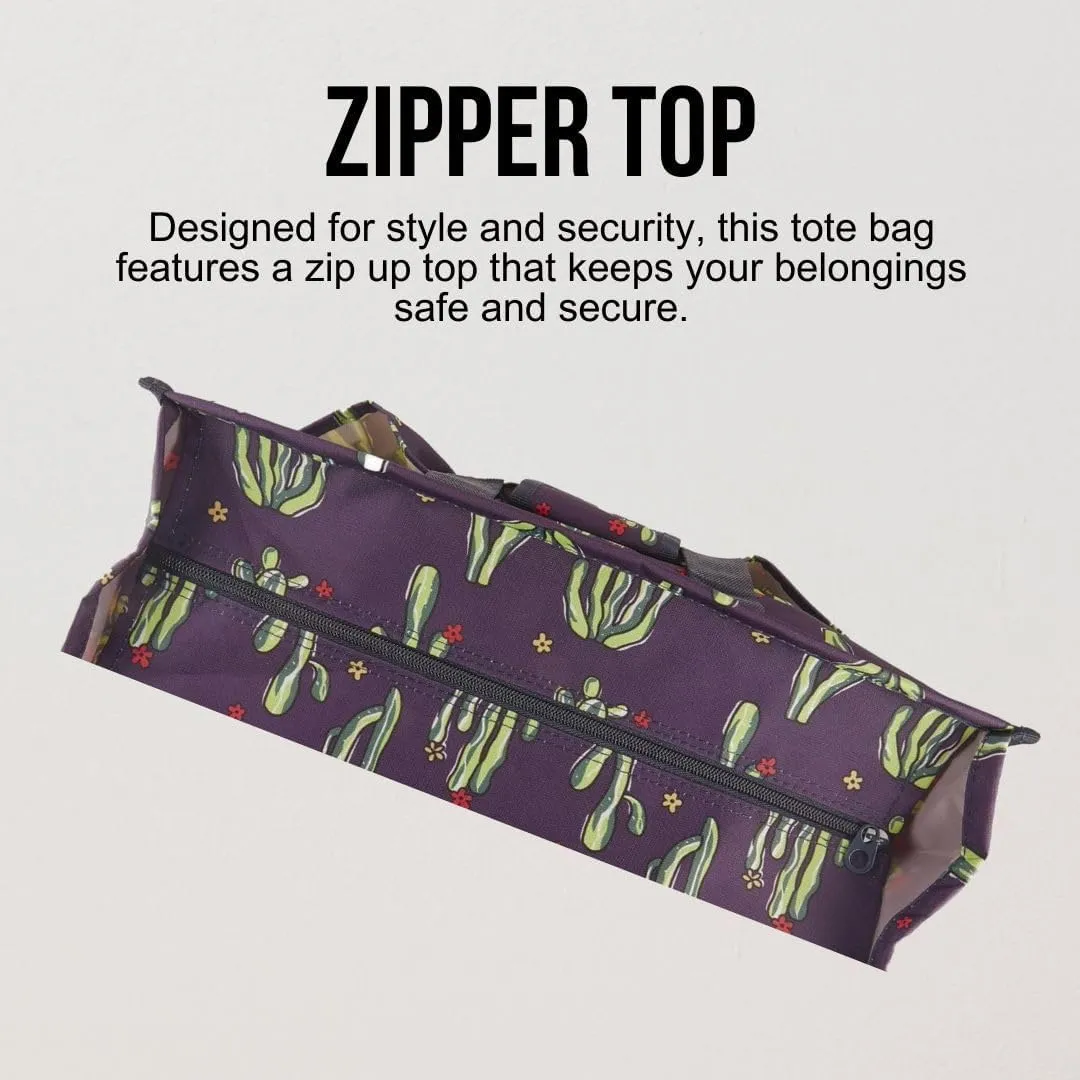 Utility Tote Bag with Zipper Top - Large Multipurpose Tote Organizer Bag