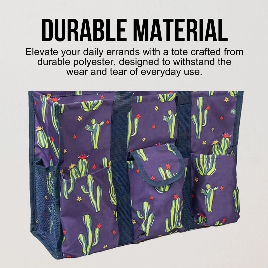 Utility Tote Bag with Zipper Top - Large Multipurpose Tote Organizer Bag