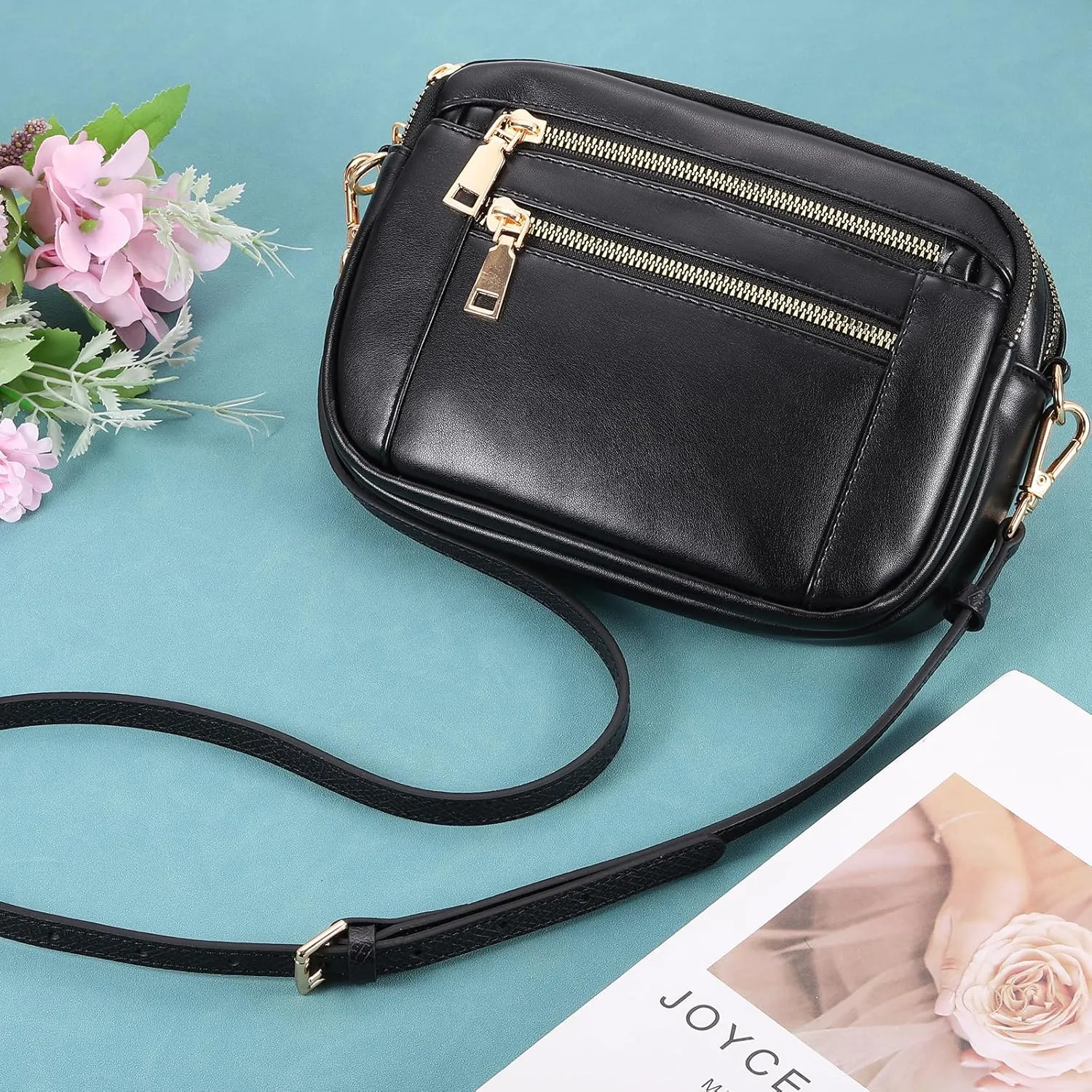 uxcell Genuine Leather Bag Strap Replacement Adjustable Crossbody Bag Straps, 37.4-45.3 Inch Purse Strap for Shoulder Bag Handbag Purse, Beige, Silver Buckle