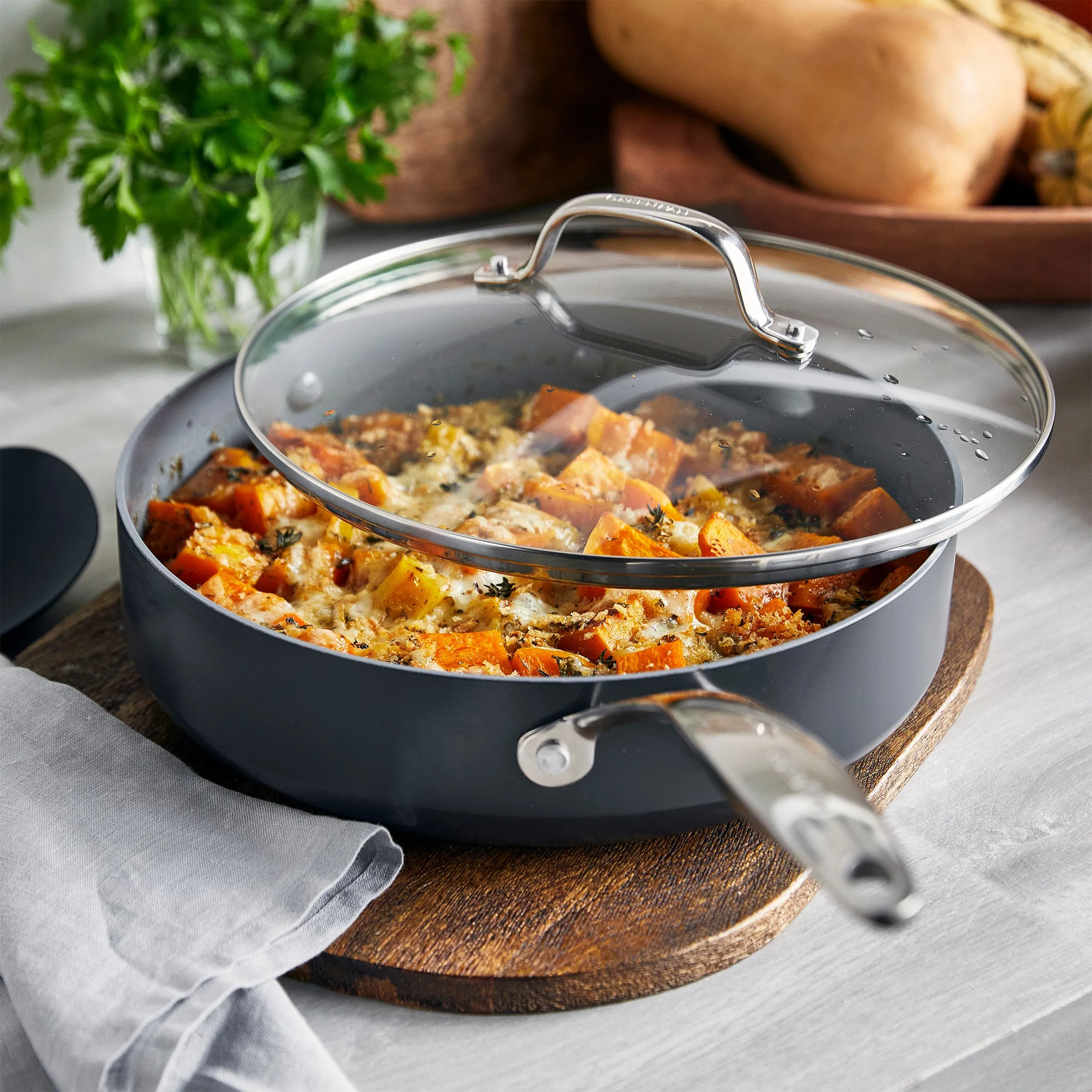 Valencia Pro Nonstick, Ceramic Sauté Pan with Lid, 4.5 Qt