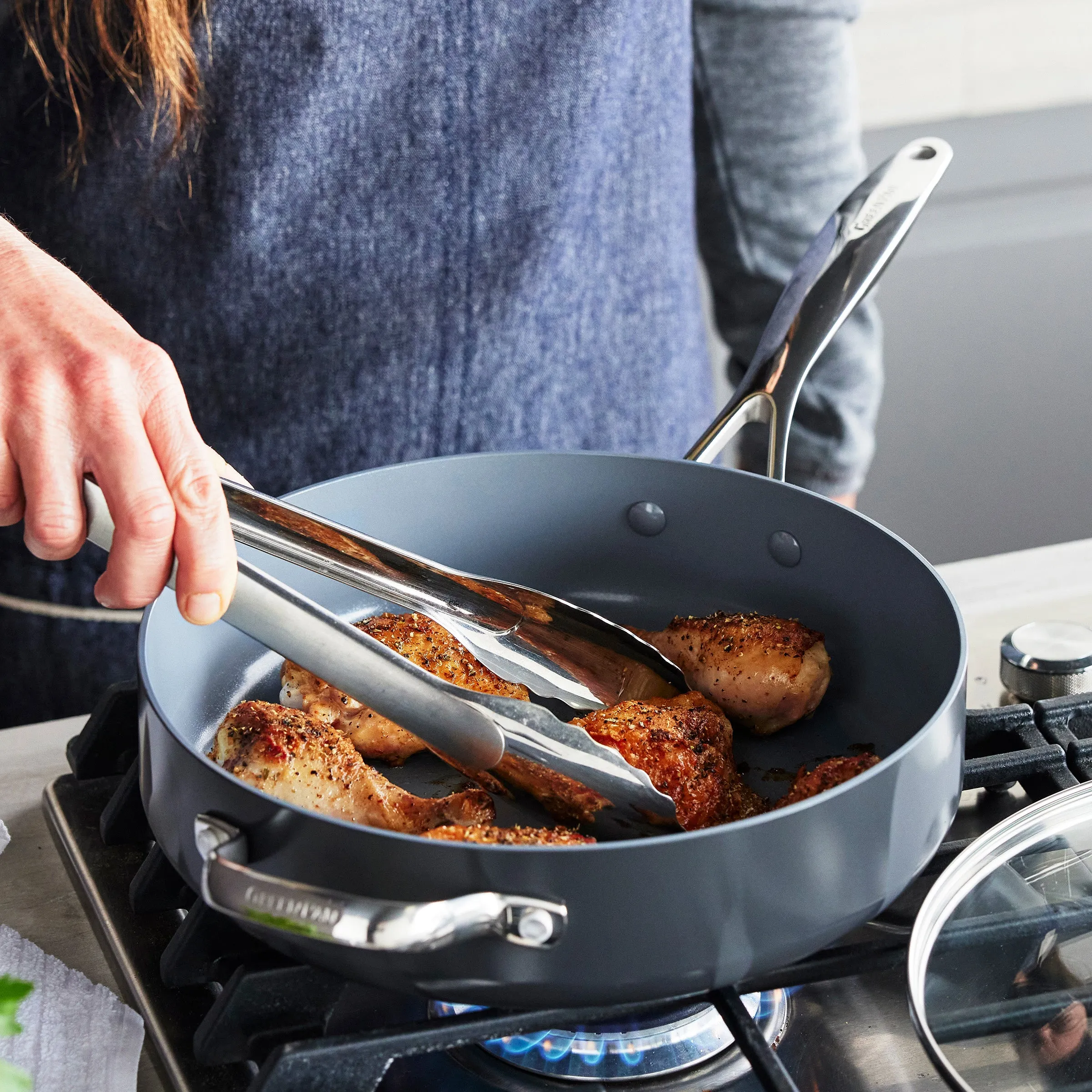 Valencia Pro Nonstick, Ceramic Sauté Pan with Lid, 4.5 Qt