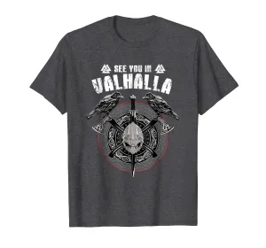 Valhalla Odin shirt with Huggin and Muninn and axe/helmet