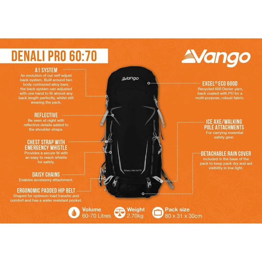 Vango Denali Pro Black Rucksack Backpack