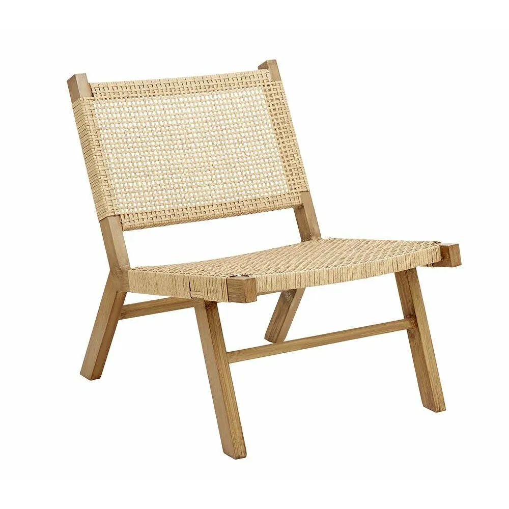Vasai Lounge garden chair in braided polyrattan - nature