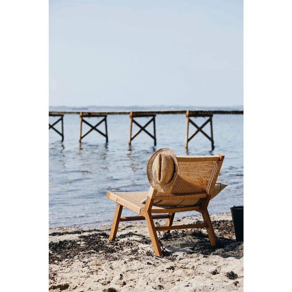 Vasai Lounge garden chair in braided polyrattan - nature