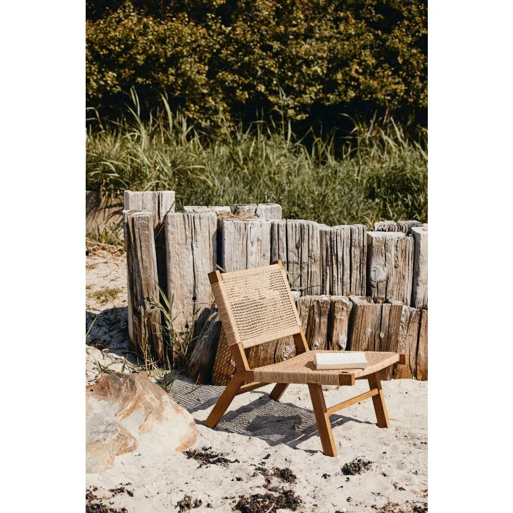 Vasai Lounge garden chair in braided polyrattan - nature