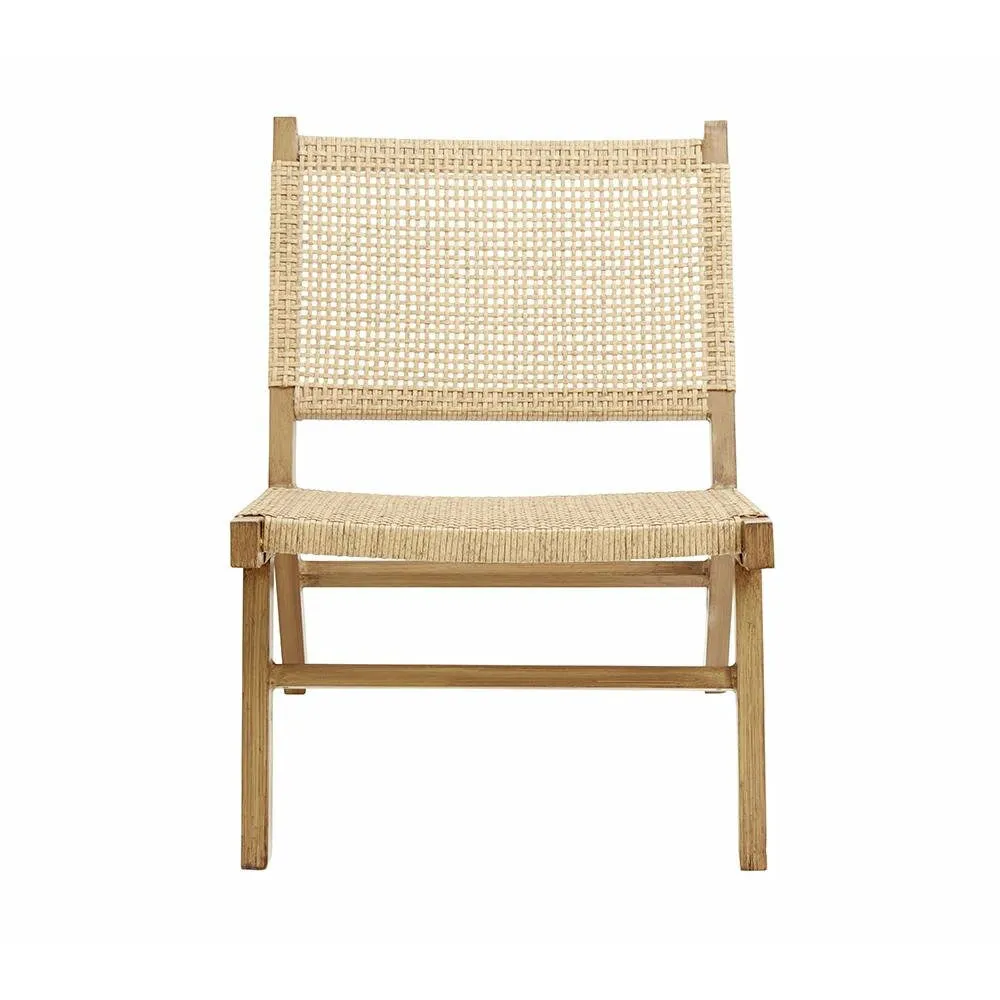 Vasai Lounge garden chair in braided polyrattan - nature