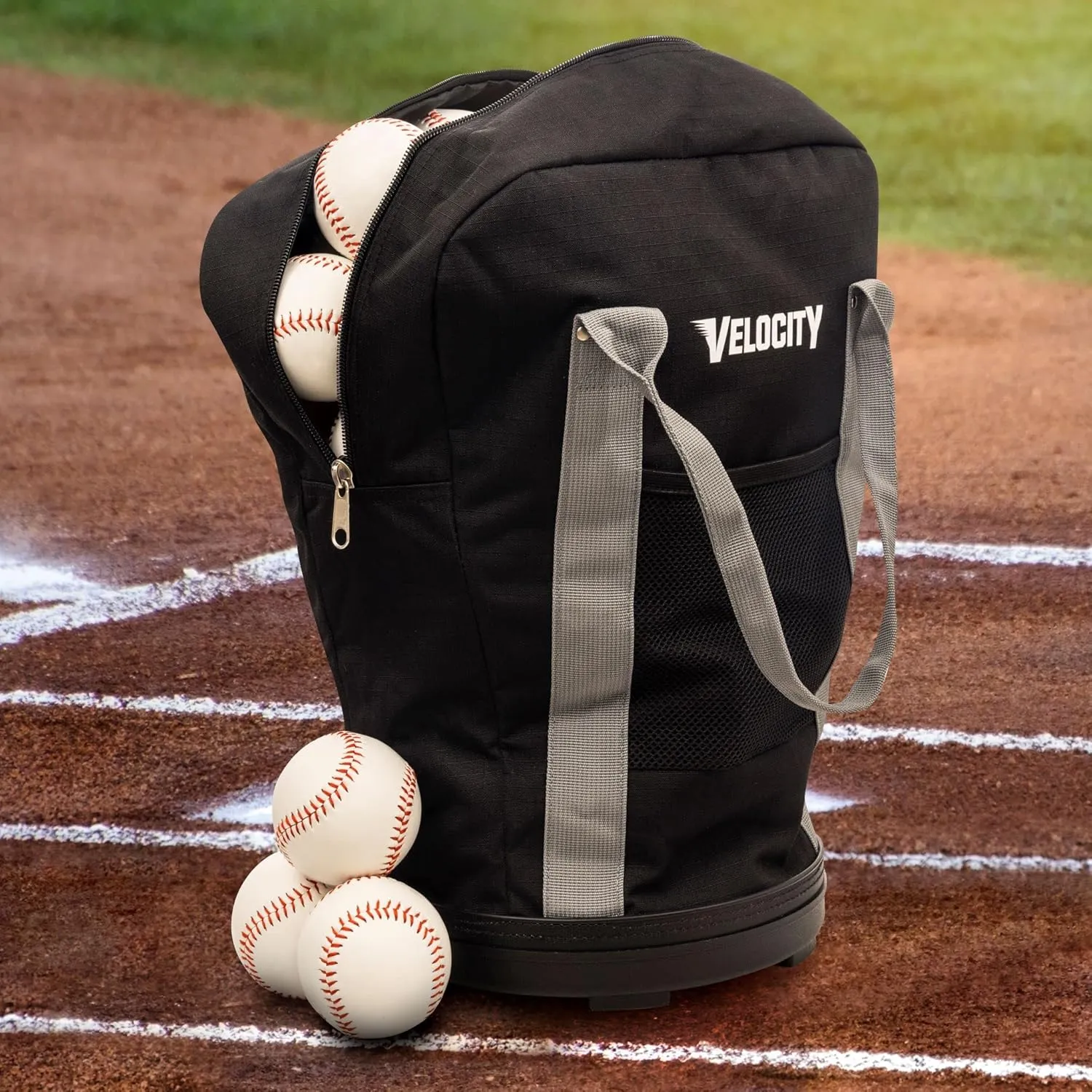 Velocity Heavy Duty Multipurpose Ball Bag with Durable Bottom - Holds up to 60-72 Balls - Ideal for Lacrosse, Baseball, Pickleball, Tennis & More