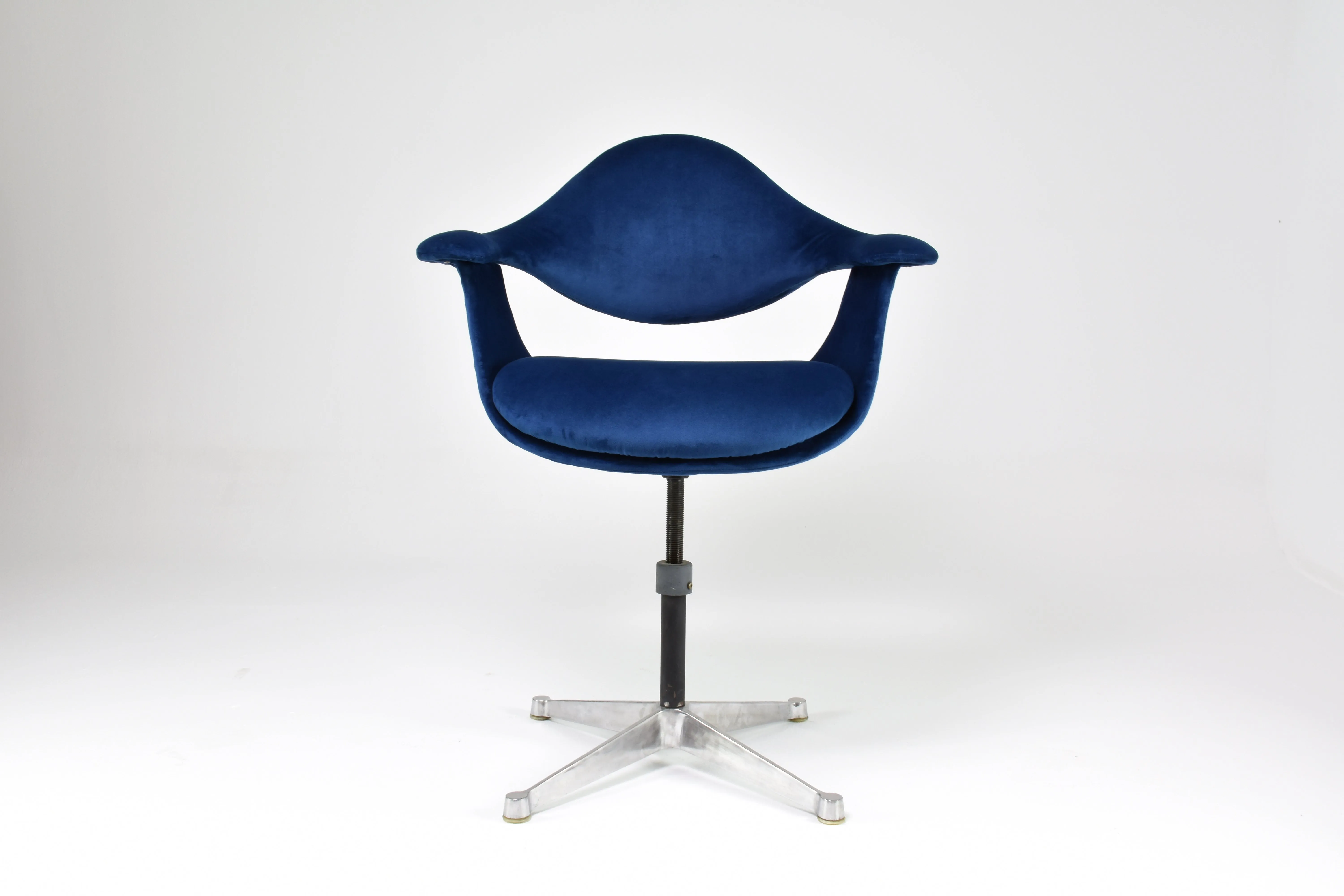 Velvet and Aluminum Armchair By George Nelson, USA, 1964s