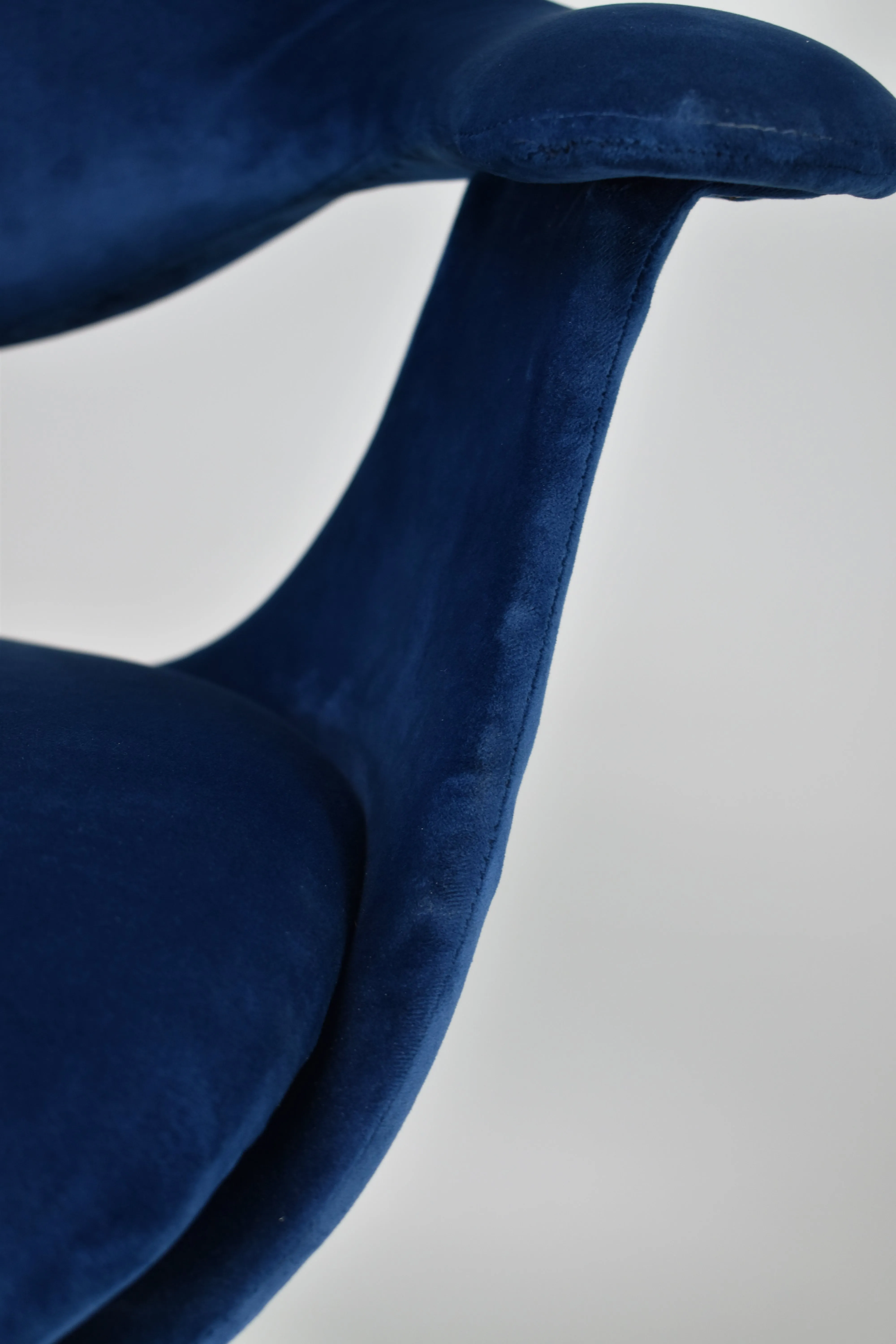 Velvet and Aluminum Armchair By George Nelson, USA, 1964s