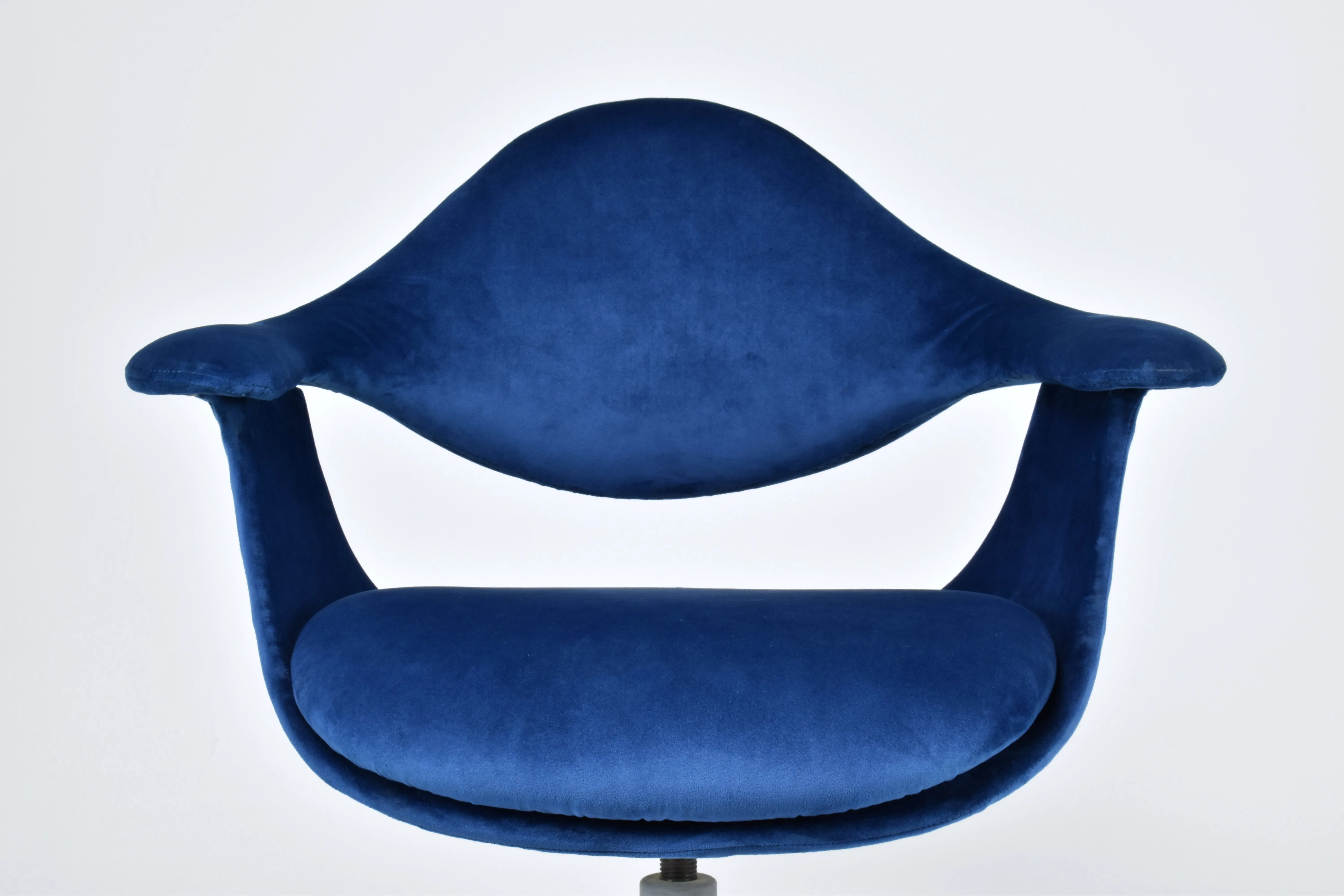 Velvet and Aluminum Armchair By George Nelson, USA, 1964s