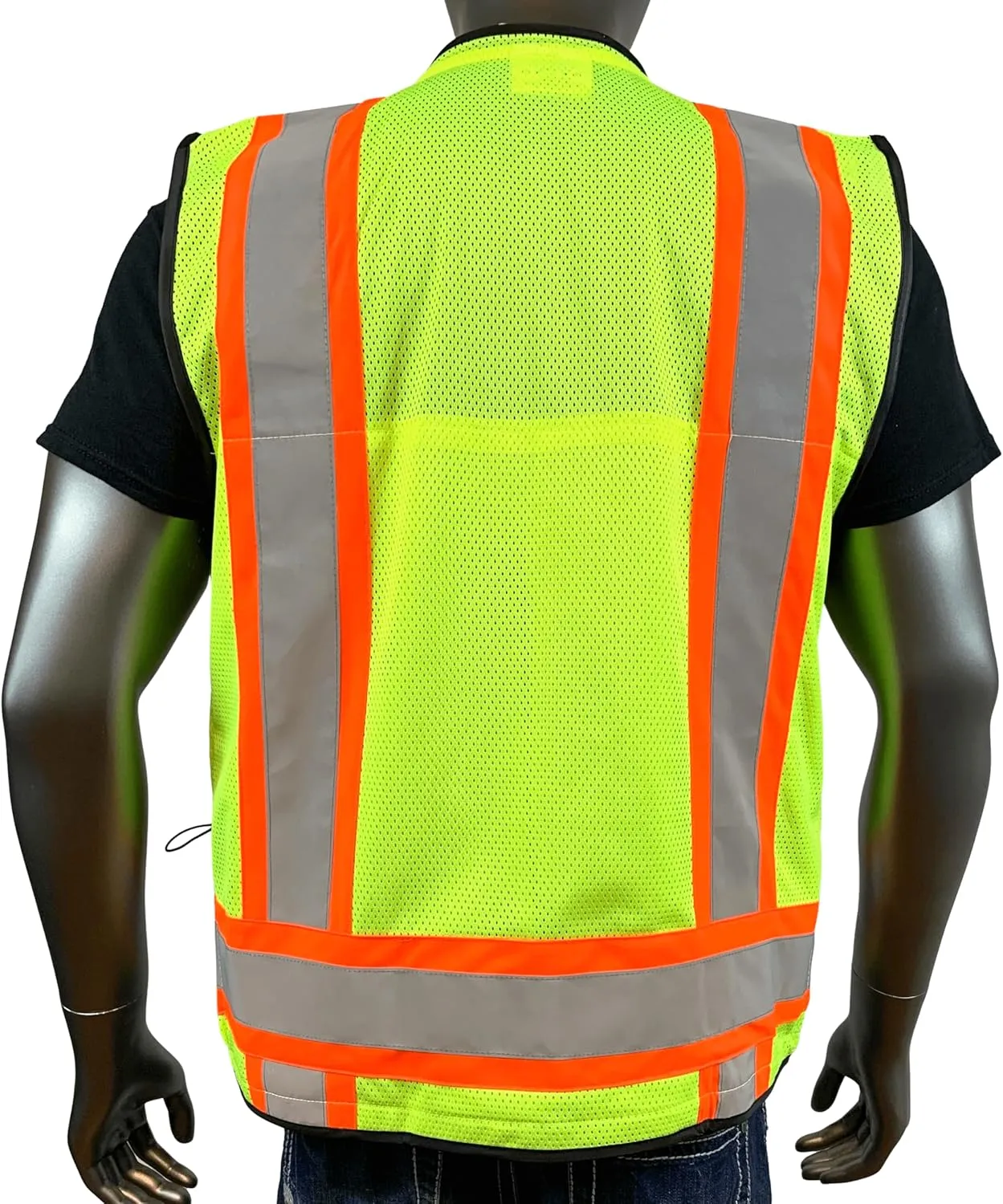Vero1992 (F Safety Vest For Men's, Engineer High Visibility Vest With Pockets and Zipper, Reflective safety vest
