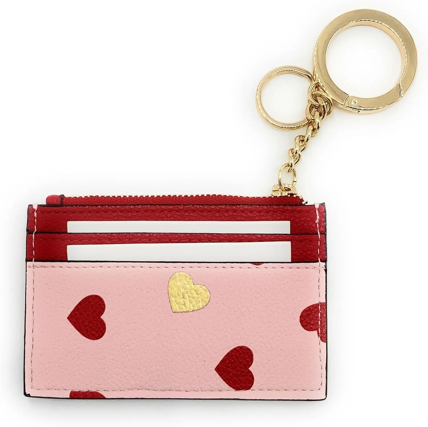 Victoria's Secret The Victoria Card Case Keychain (Pink/Red/Gold)