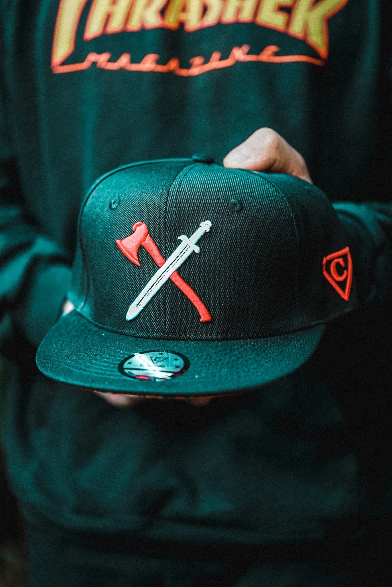 Viking Red/White Snapback - Black