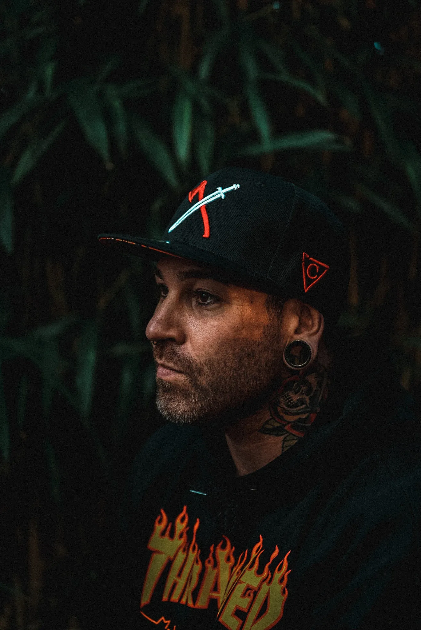 Viking Red/White Snapback - Black
