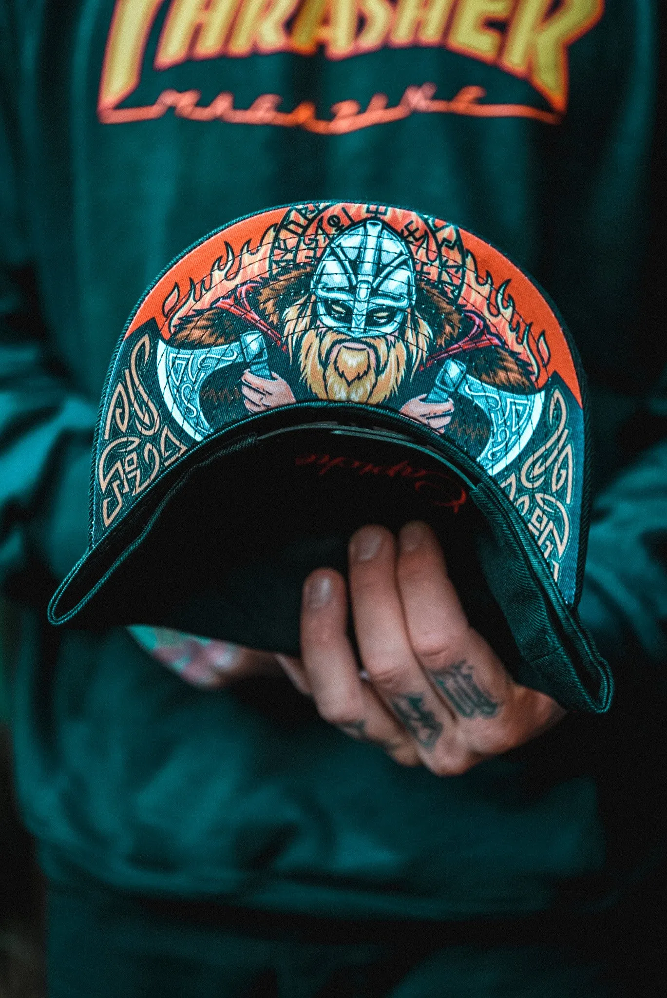 Viking Red/White Snapback - Black