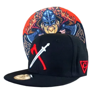 Viking Red/White Snapback - Black