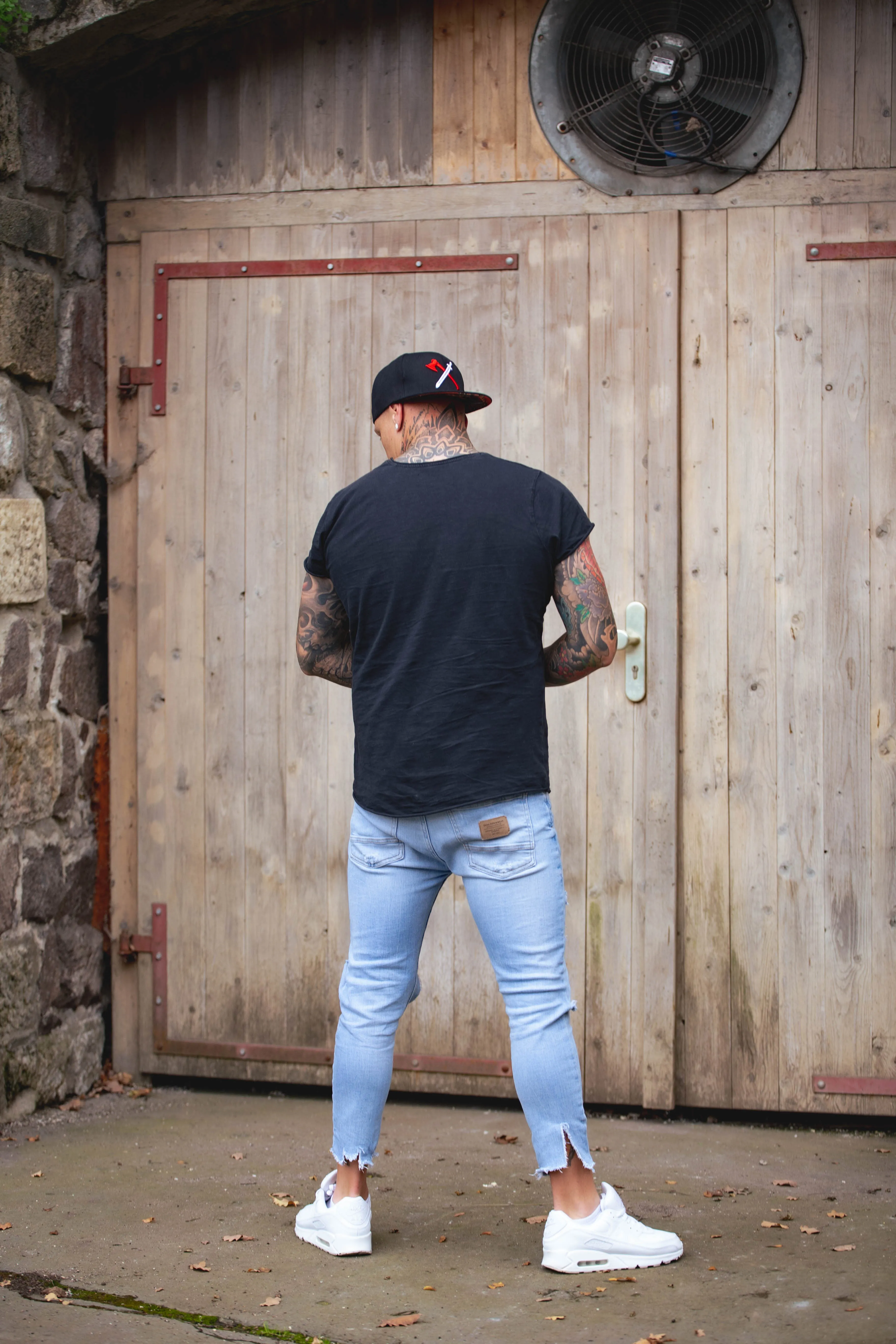 Viking Red/White Snapback - Black