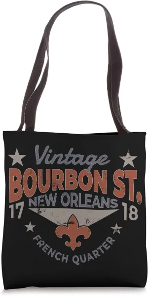 Vintage New Orleans Bourbon Street LA French Quarter Tote Bag