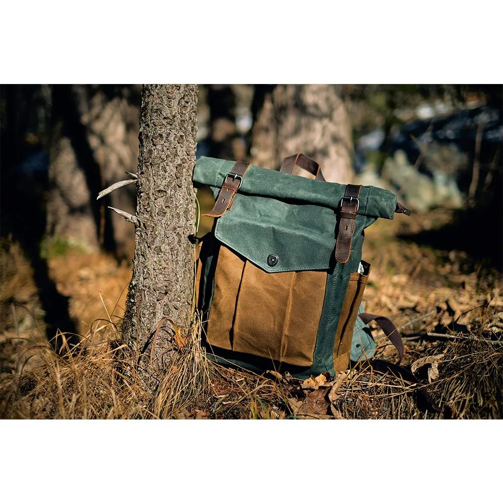 Wachstuch Rolltop Rucksack | LUND