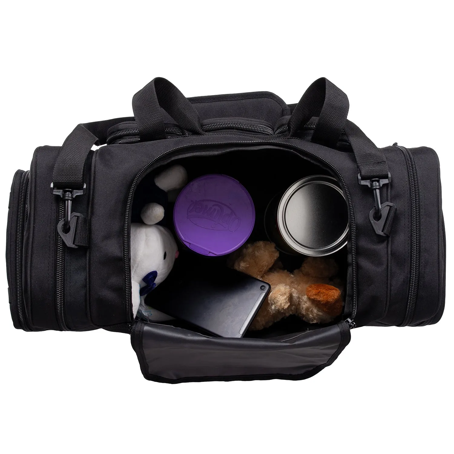 Wholesale Case Lot Tactical Range Duffel Heavy Duty Military Molle Gear Travel Sports Gym Bag Lockable Zippers with US Flag Patch  |||    10/6 PACKS | $35.99/49.99 PER PACK