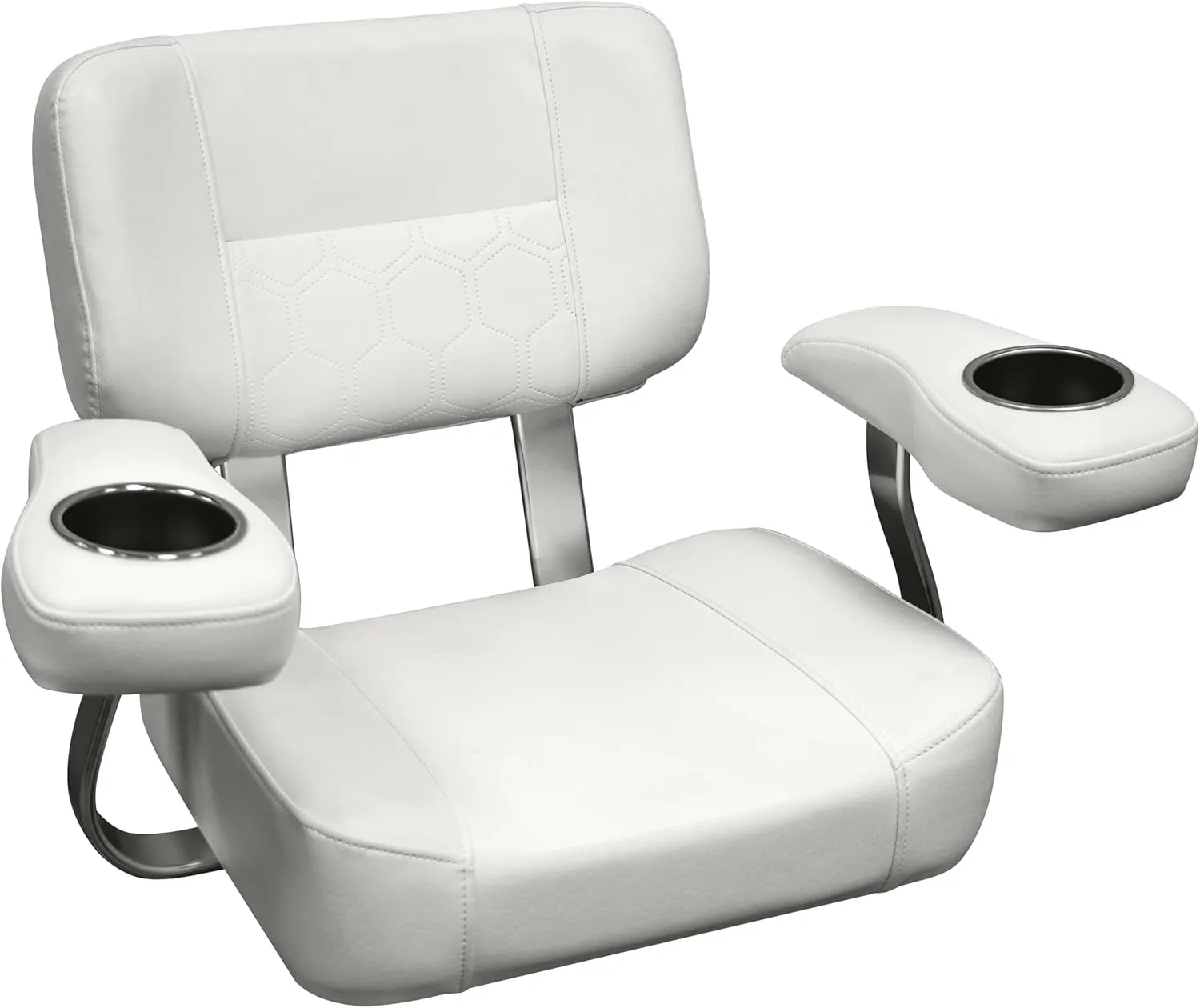 Wise 3366-784 Offshore Series Deluxe Helm Chair with Oversized Arm Rests and Stainless Cupholders, Brite White