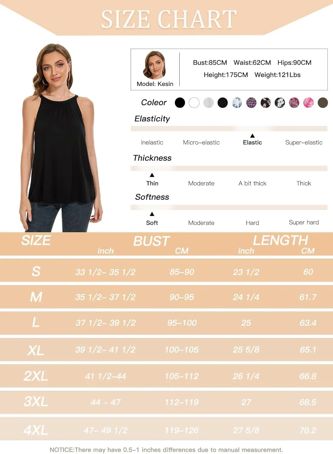 Women Halter Tank Top with Built in Bra Flowy Sleevless Padded Camisole Loose Fit Summer Shirt Top S-3XL