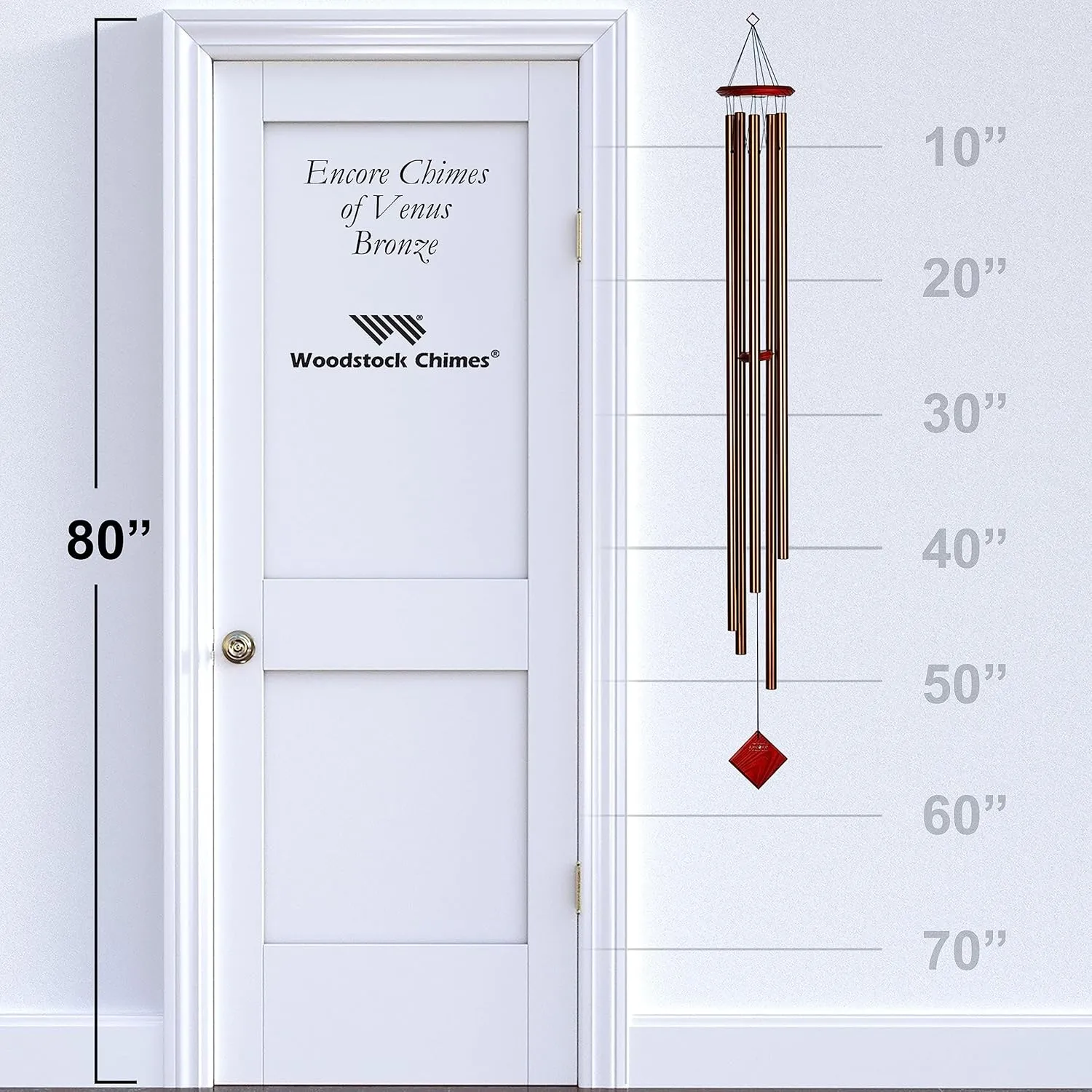 Woodstock Wind Chimes of Venus Wind Chimes for Outside, 58" Bronze Large Deep Tone Wind Chime Décor for Outdoor Garden, Patio, Porch, Encore Collection
