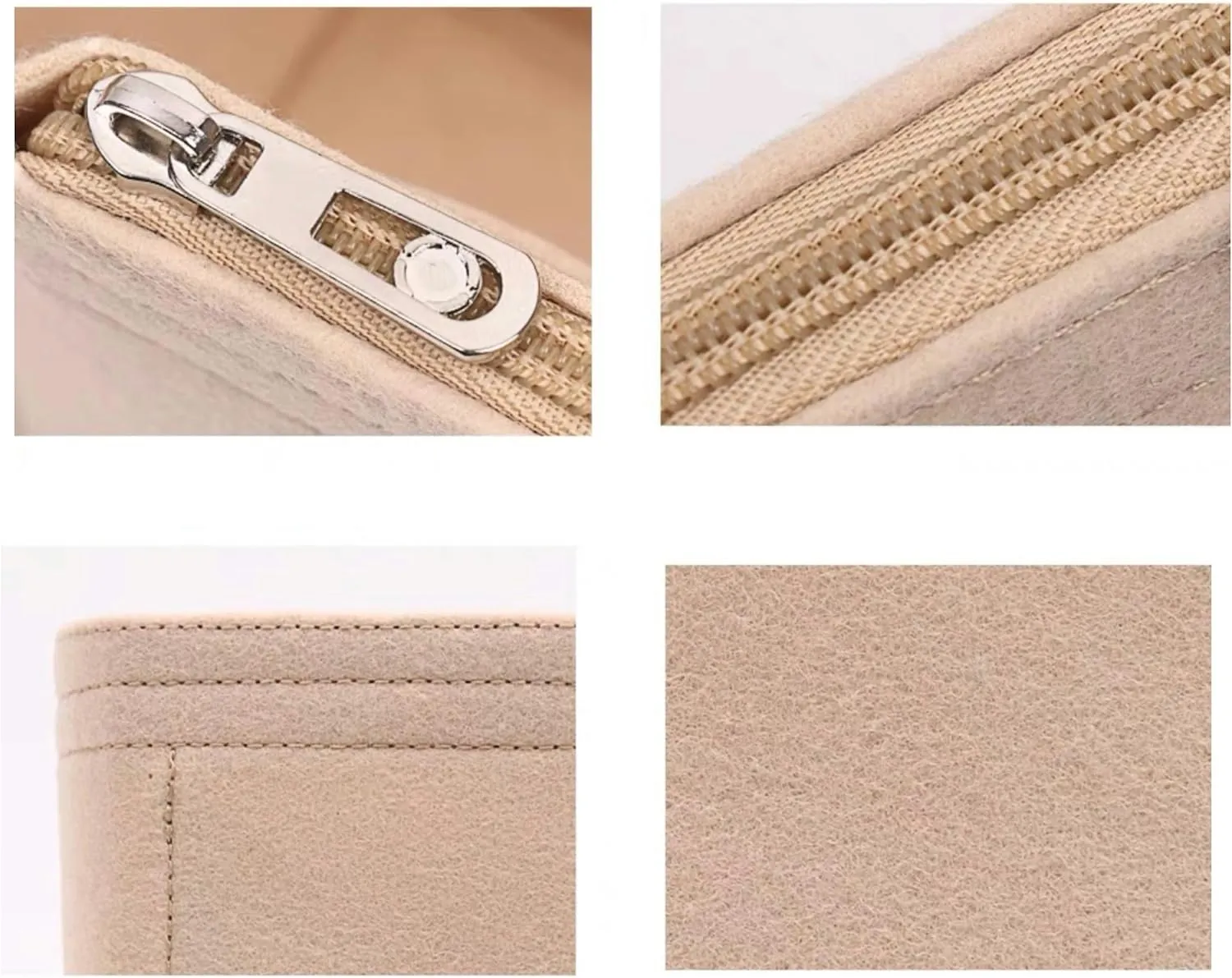 Xoppia Bag Organizer compatible with Michael Kors Jet Set Travel Extra-Small Top-Zip Tote. Felt Insert Liner for Women Handbag. (Beige, Style A: Exposure)