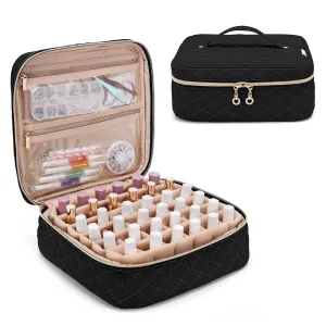 Yarwo Nail Polish Carrying Bag Holds 36 Bottles (15ml/0.5 fl.oz), Travel Storage Organizer for Nail Polish and Manicure Accessories, Black (Bag Only)