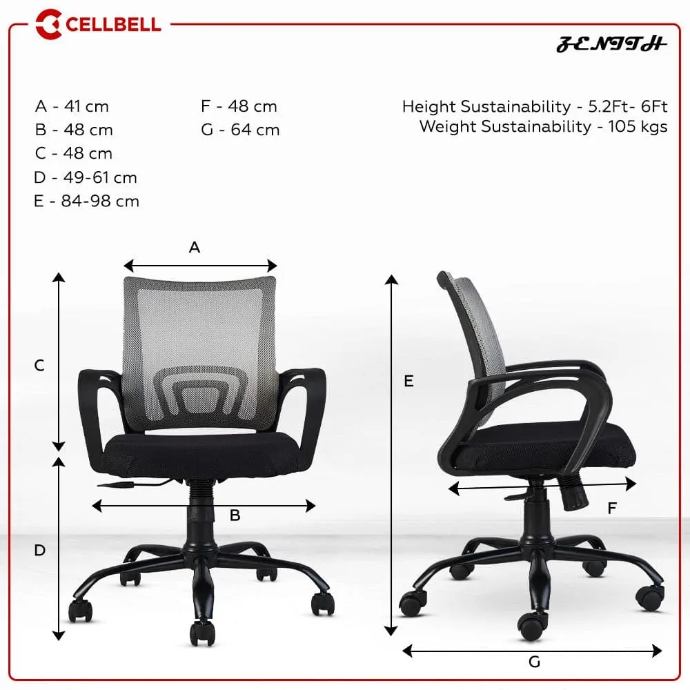 Zenith C107 Mesh Mid Back Office Chair