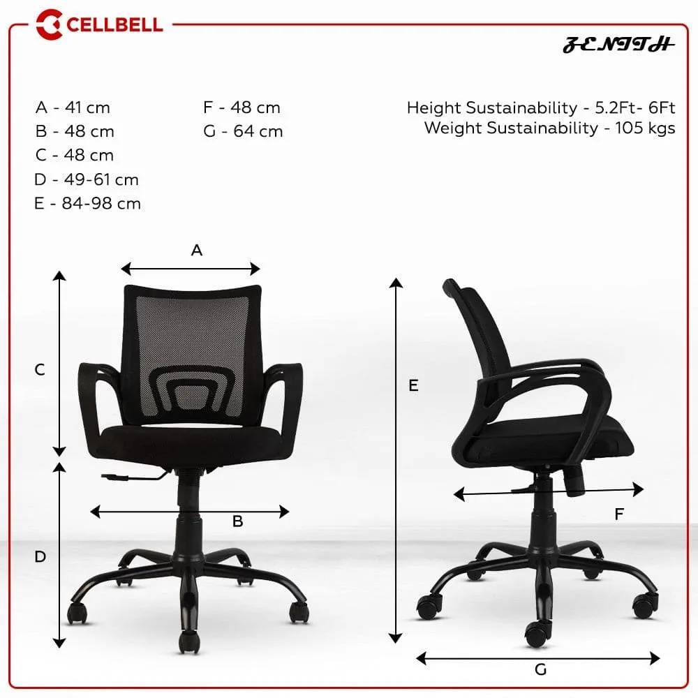 Zenith C107 Mesh Mid Back Office Chair