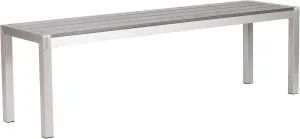Zuo Outdoor Metropolitan Bench Chair, Brushed Aluminum